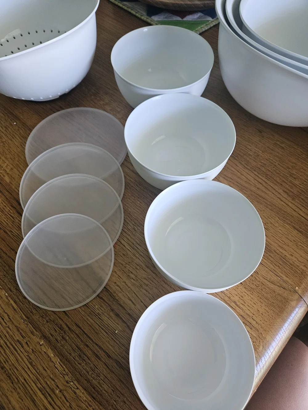 KitchenAid White Nesting Prep Bowls with Colander and Lids - White
